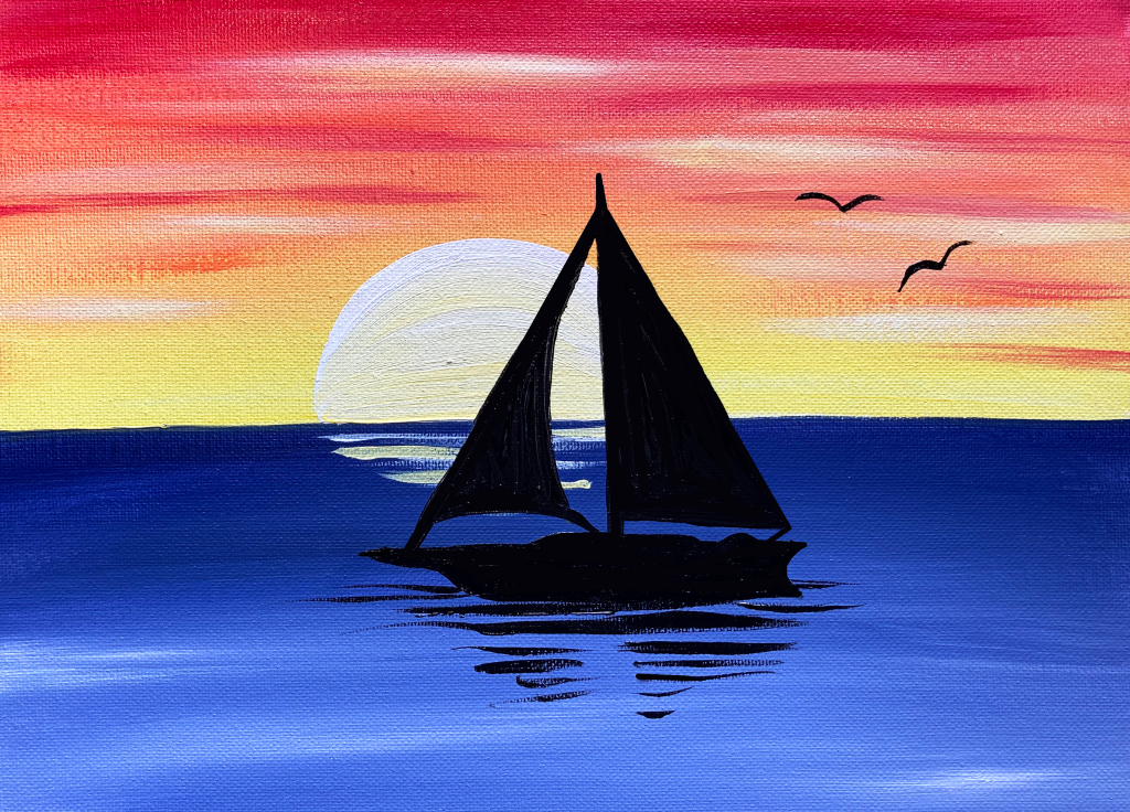 Sailboat Sunset acrylic painting by Skye Pratt