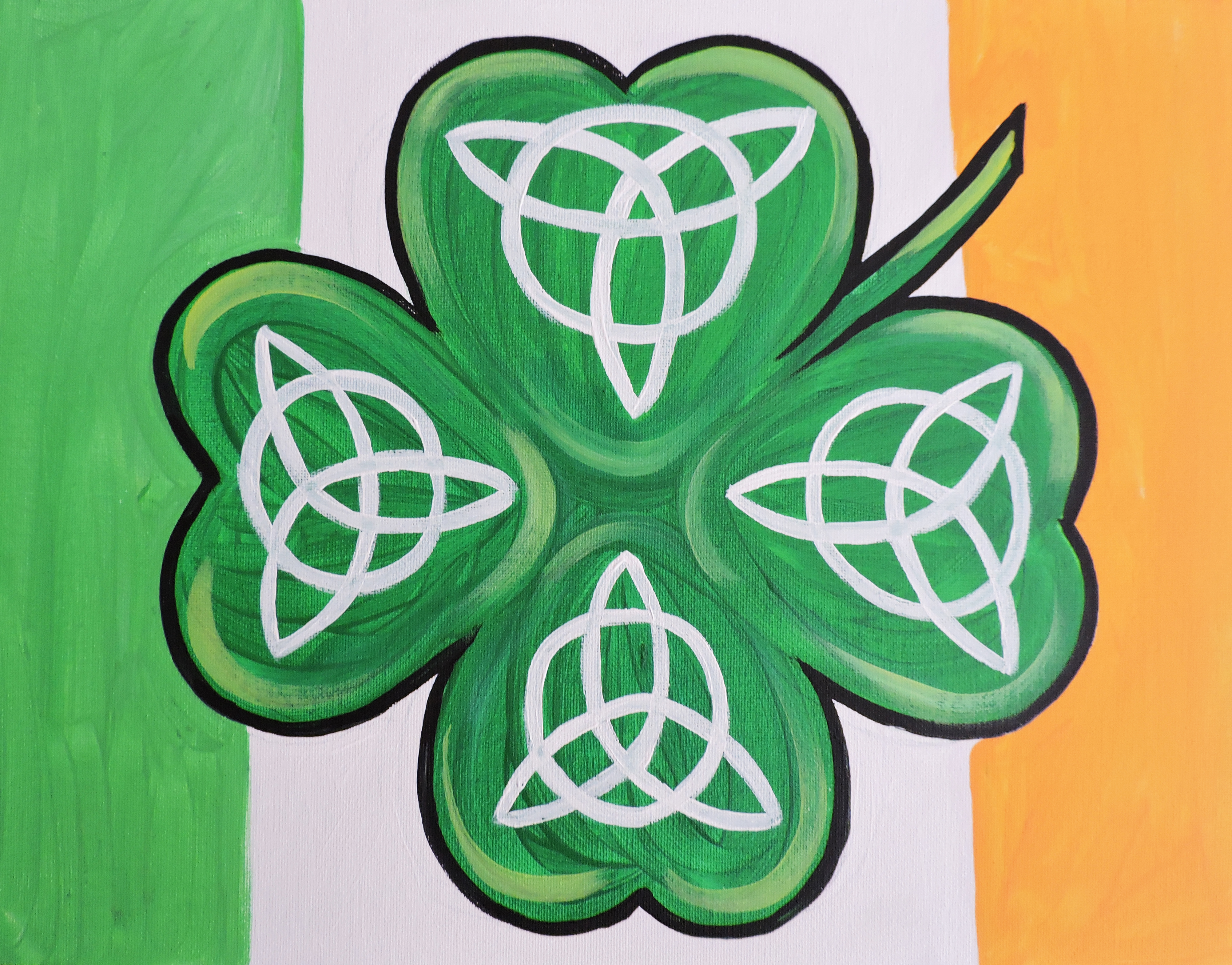 New video: Celtic Clover – St. Patrick's Day acrylic painting