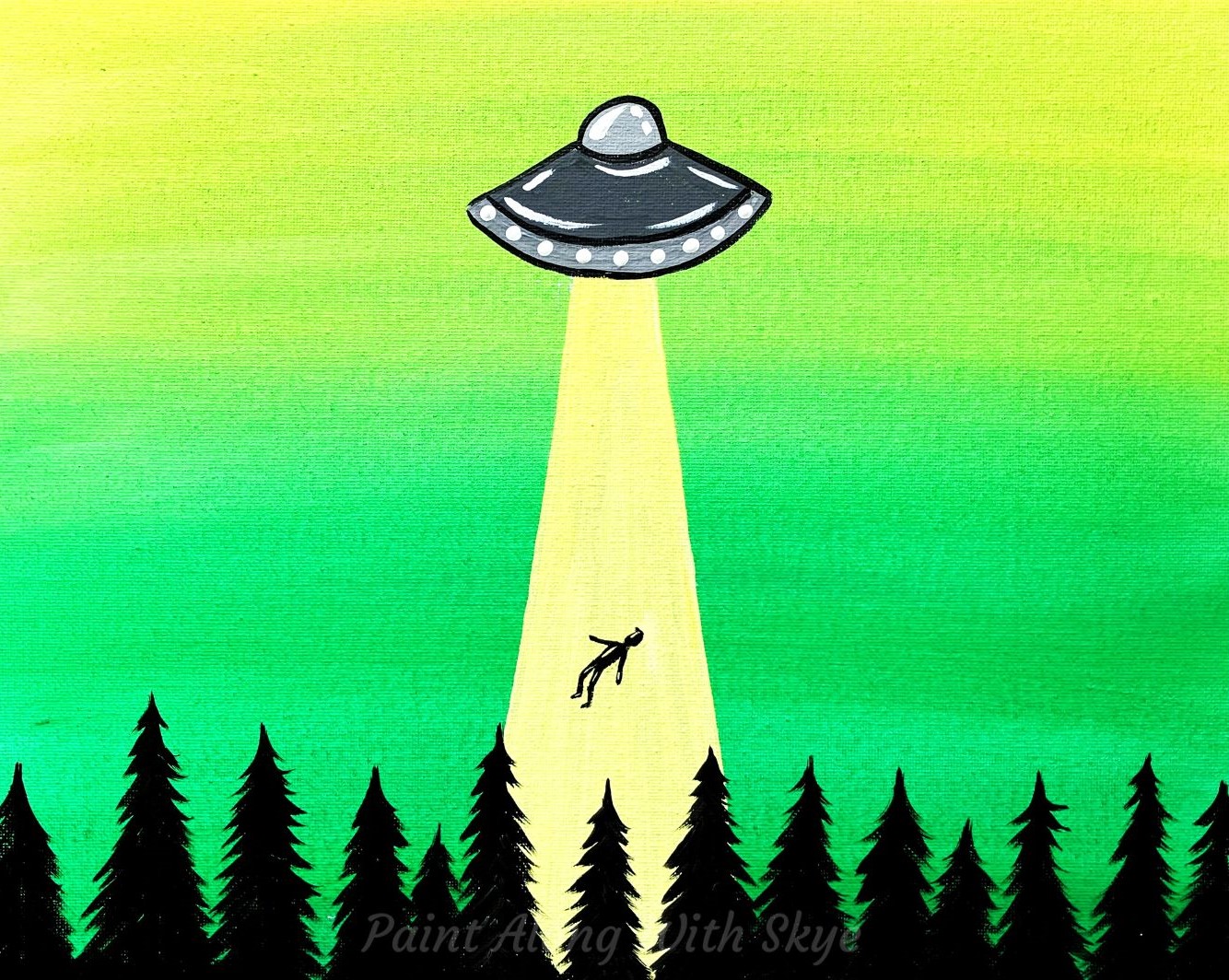 Alien Abduction acrylic painting by Skye Pratt