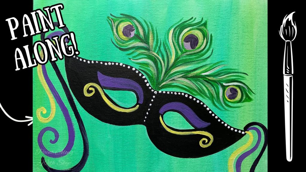 EP231- ‘Mardi Gras Mask’ easy acrylic painting tutorial for beginners ...