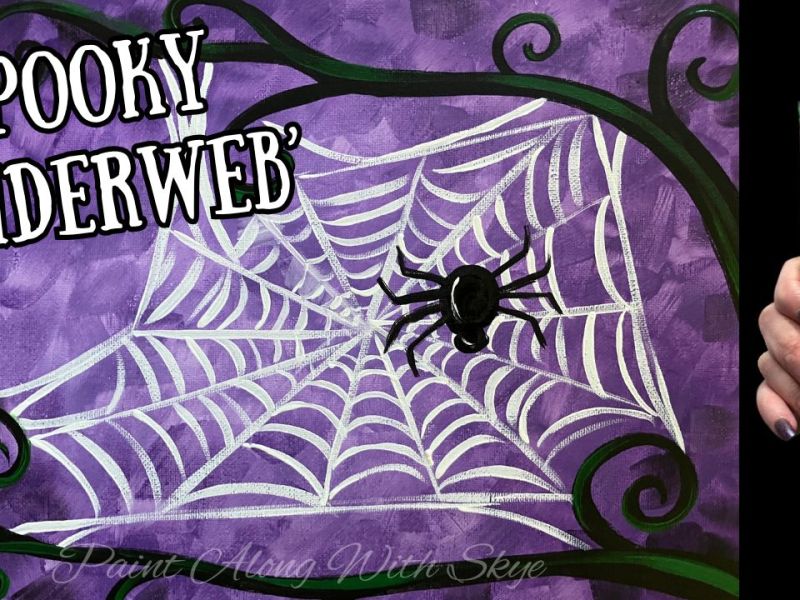 ‘EP253’ – ‘Spooky Spiderweb’ easy Halloween acrylic painting tutorial for&nbsp;beginners