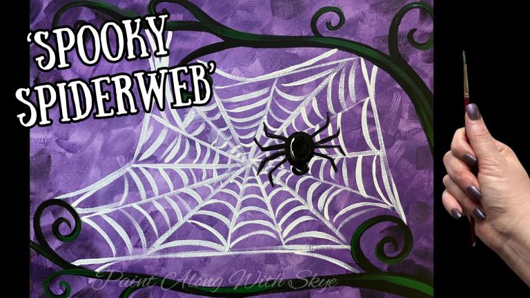 ‘EP253’ – ‘Spooky Spiderweb’ easy Halloween acrylic painting tutorial ...