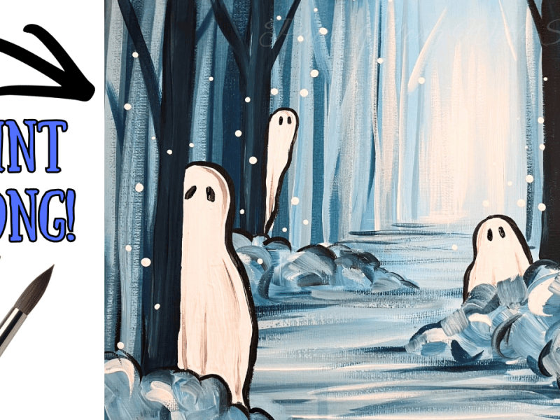 276- Spooky Forest – learn how to paint a spooky haunted forest step by step for&nbsp;beginners