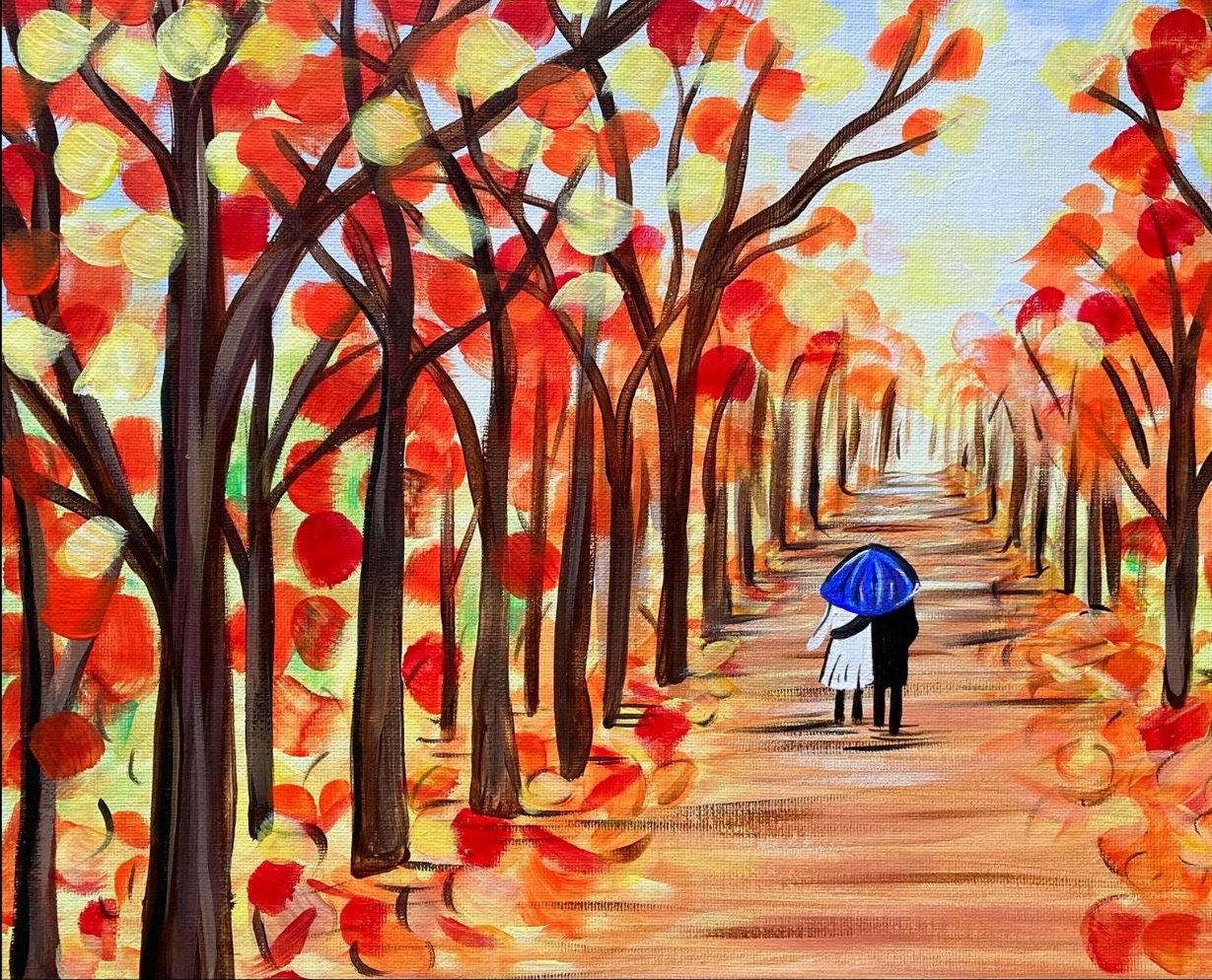 Autumn Walk acrylic painting by Skye Pratt
