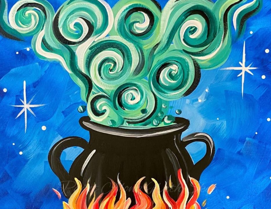 Witch's Cauldron acrylic painting by Skye Pratt