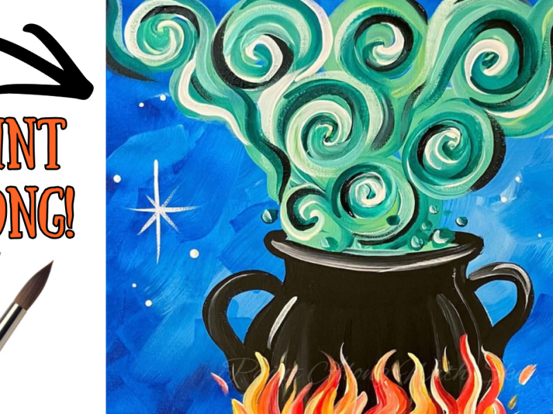 279 – ‘Witch’s Cauldron’ easy Halloween acrylic painting tutorial for&nbsp;beginners