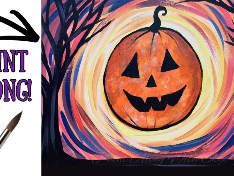 280 – ‘Pumpkin Moon’ easy Halloween acrylic painting tutorial for&nbsp;beginners