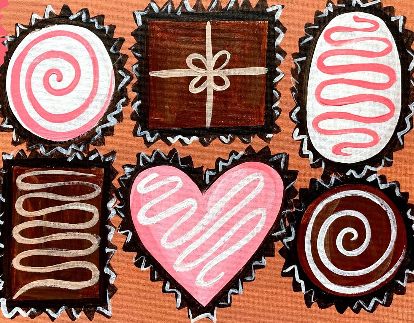 Box of Chocolates acrylic painting by Skye Pratt