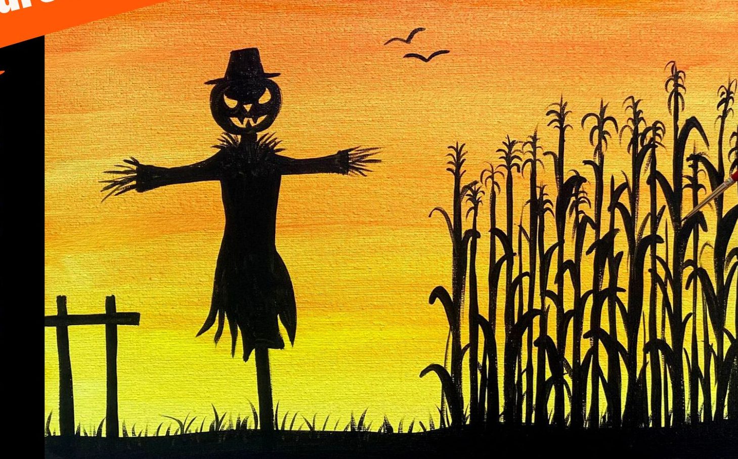 Simple Scarecrow acrylic painting by Skye Pratt