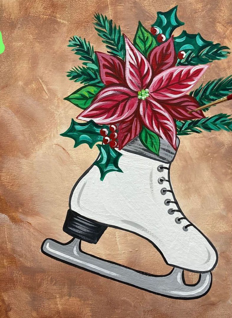 Ice Skate Bouquet acrylic painting by Skye Pratt