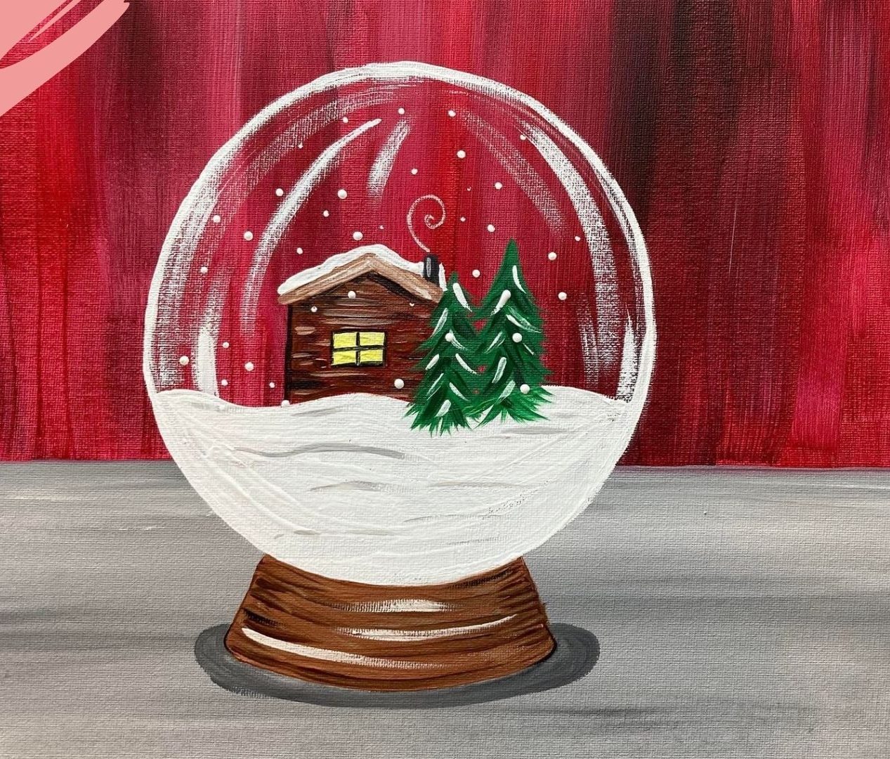 Christmas Snow Globe acrylic painting by Skye Pratt