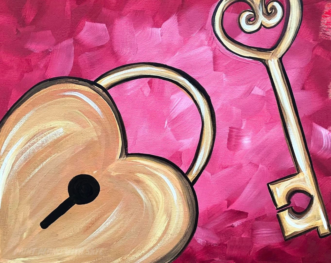 Key to My Heart acrylic painting by Skye Pratt
