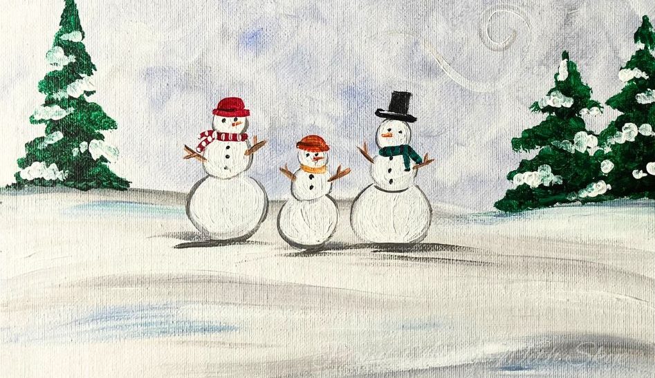 Snow Family acrylic painting by Skye Pratt