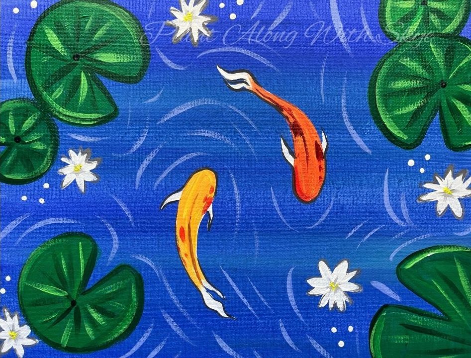 Koi Pond acrylic painting by Skye Pratt