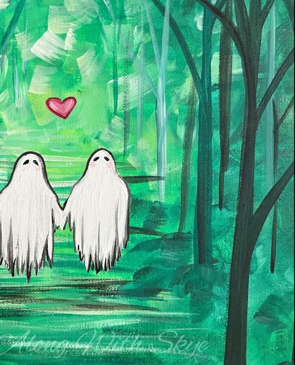 Ghosts in Love acrylic painting by Skye Pratt